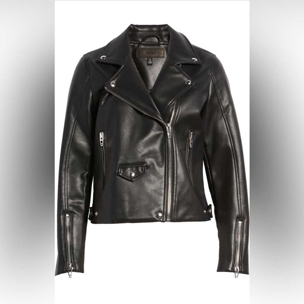 Blank NYC Black Leather Moto Jacket